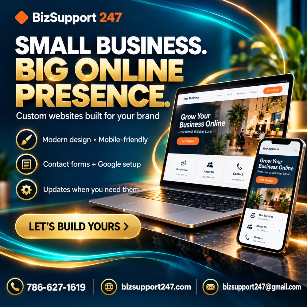 Small business. Big online presence. – Website development by BizSupport247